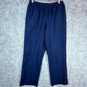 Alfred Dunner Grandma Ankle Pants Women 6P Blue Pull On Relaxed Fit Straight Leg